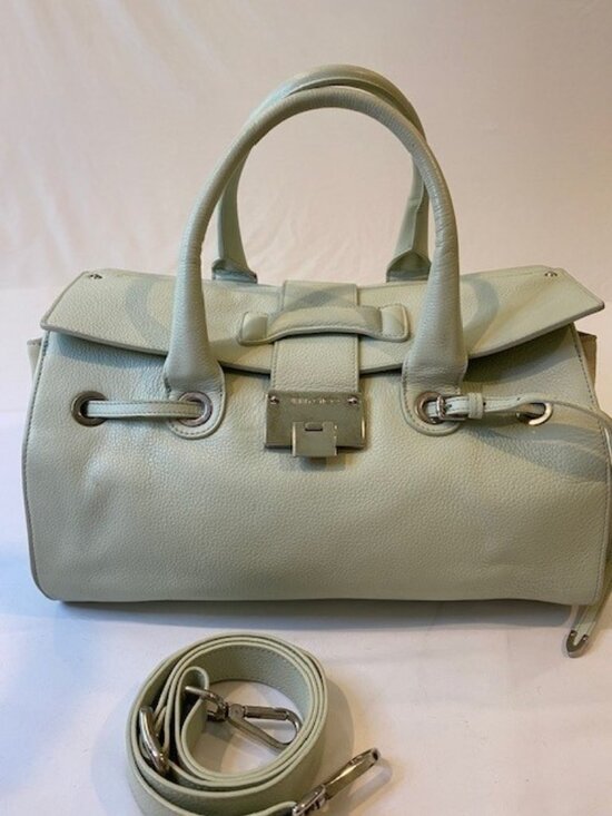 Jimmy Choo Handbags - Jimmy Choo Rosalie Leather & Suede 2 Way Crossbody Tote Bag Light Green